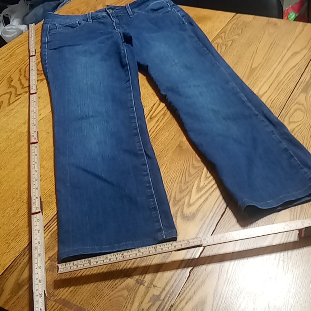 NYDJ Jeans Womens 6P BLUE MARILYN STRAIGHT Used Preowned Denim Pants 6 PETITE